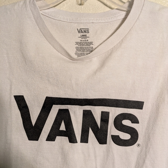 Vans White Men's T-Shirt Pre-owned Size Large - Picture 3 of 5